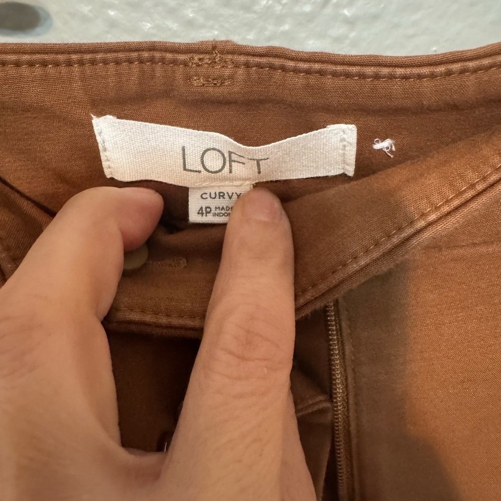 LOFT Curvy High-Rise Pants in Rust - Picture 2 of 2
